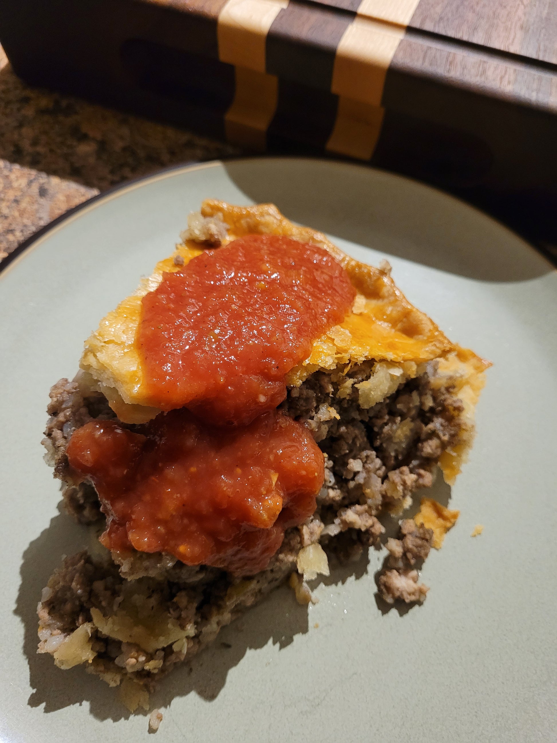 Tourtiere with Tomato Brule